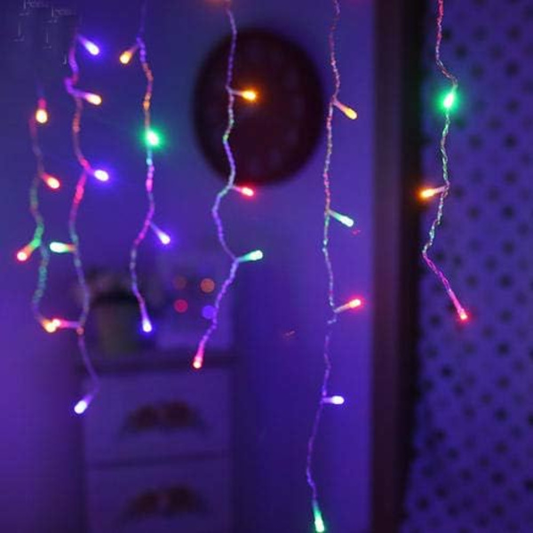 Jule LED Icicle Curtain Fairy Lights Udendørs Indendørs Hængende Lyskæde 32.8ft 400 LED 8 Tilstande Lys til Flerfarvet