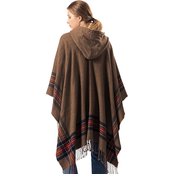 Oversized vintertæppe sjal til kvinder - hyggelig åben front poncho