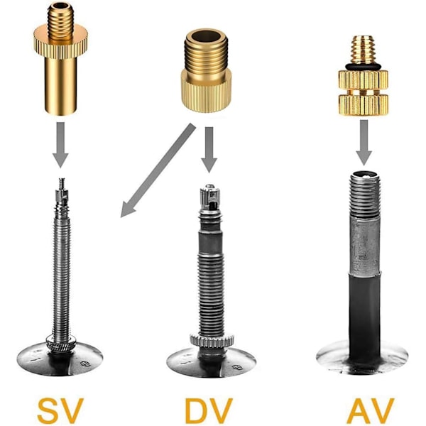 Set - DV/AV/SV cykelventiladaptersats