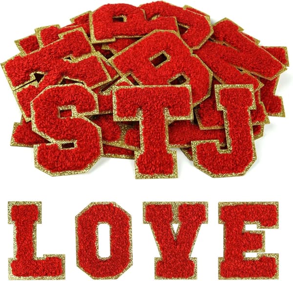 26 st självhäftande chenille-bokstavslappar A-Ö, chenille-bokstäver för kläder, tyg, skor, väskor