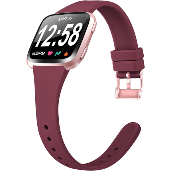 Silikone Rem til Fitbit Versa og Versa 2 - Slank Smal Udskiftningsrem