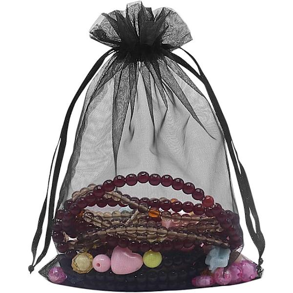 Sorte Organzaposer 5x7 tommer - Pakke med 100, Net Candy Bags
