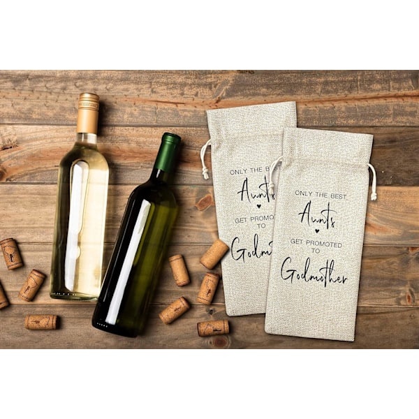 Presentförslag till gudmor - Linnepåse för vin
