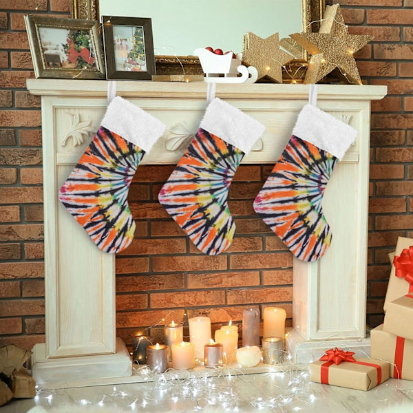 Julklapp, personliga julklappsstrumpor 2-pack Tie Dye Swir 45,7 cm Julstrumpor Hängande Ornament Kamin för träddekoration 17.7