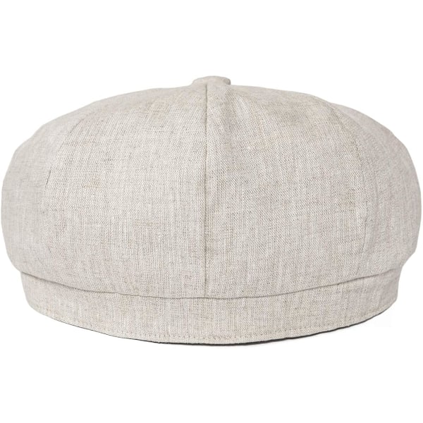 Herre Lin Newsboy Cap Herringbone Pustende Sommerhatt