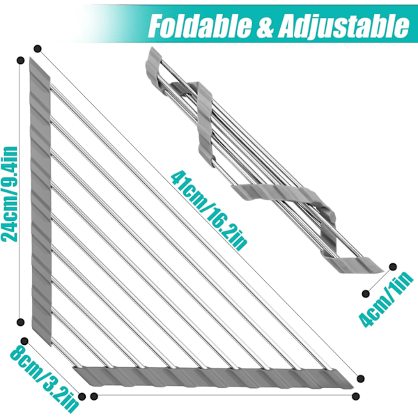 Triangle Rulle-op Vaskestativ - Rustfrit Stål Organizer