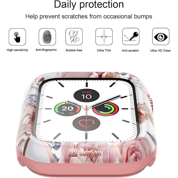 Fodral för Apple Watch Series 6/5 /4 /SE 44mm Inbyggt härdat glas