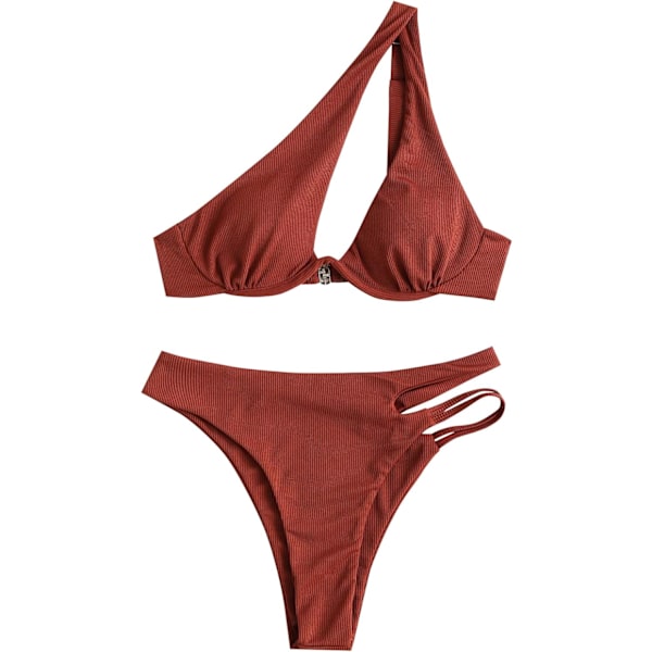 Kvinnors sexiga utskurna en axel bikini bygel vadderad baddräkt Cheeky