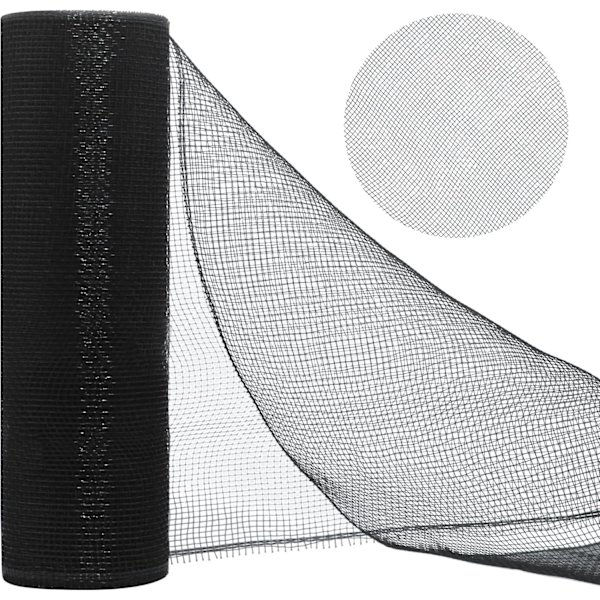 Deco Mesh 10 tommer x 30 fod, sort mesh stof, mesh bånd god til dekoration