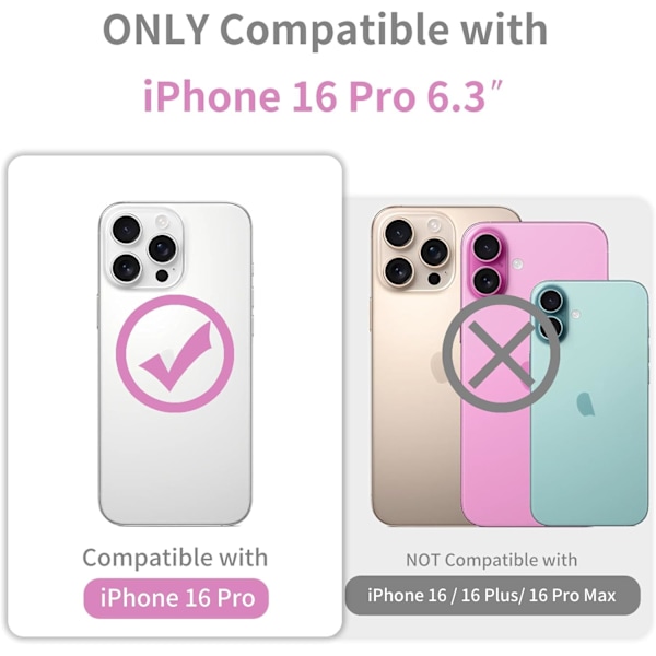 Kompatibel med iPhone 16 Pro Skal Transparent, Mjukt Genomskinligt TPU-skydd, Slimmad Stöttåligt Mobilskal för iPhone 16 Pro 6.3-Ih Transparent
