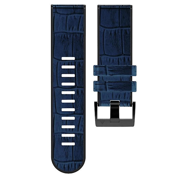 För Garmin Fenix 7x / 6x / 5x Krokodil Textur Silikon Läder Klockarmband UYG Blue