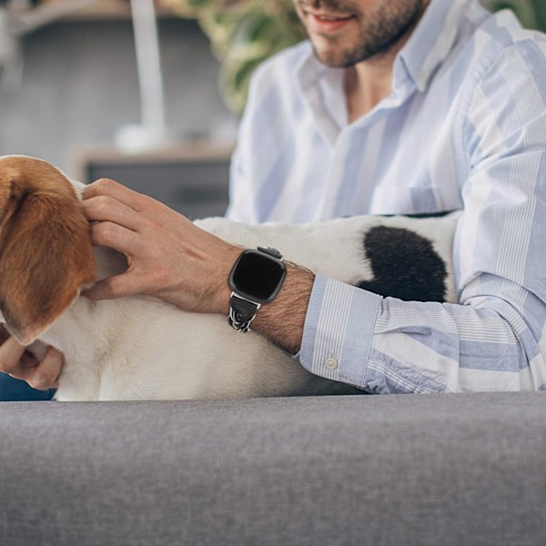 Elastiskt band kompatibelt med Fitbit Sense /Fitbit Versa 3 /Sense 2 /Versa 4 för kvinnor, smalt flätad rem i stretchig svartvitt XS-passform