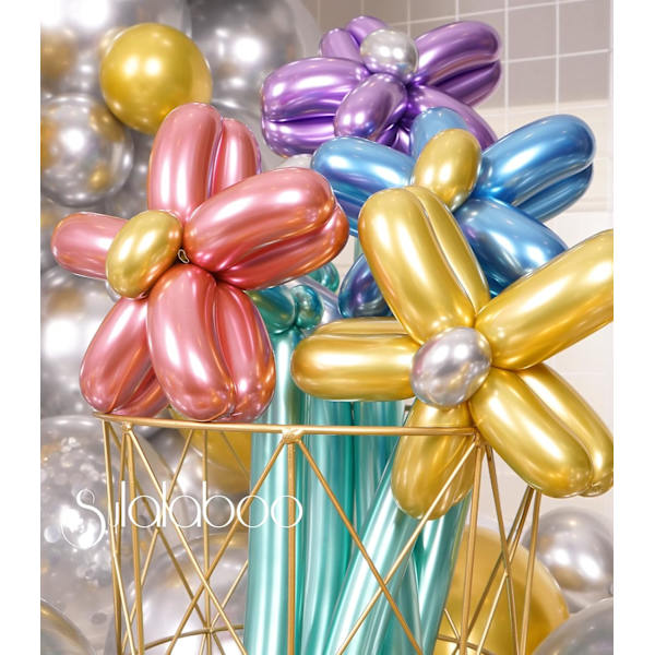 Metallic 260 Ballonger 80ST Mångfärgad Latex Lång Glänsande Ballong till