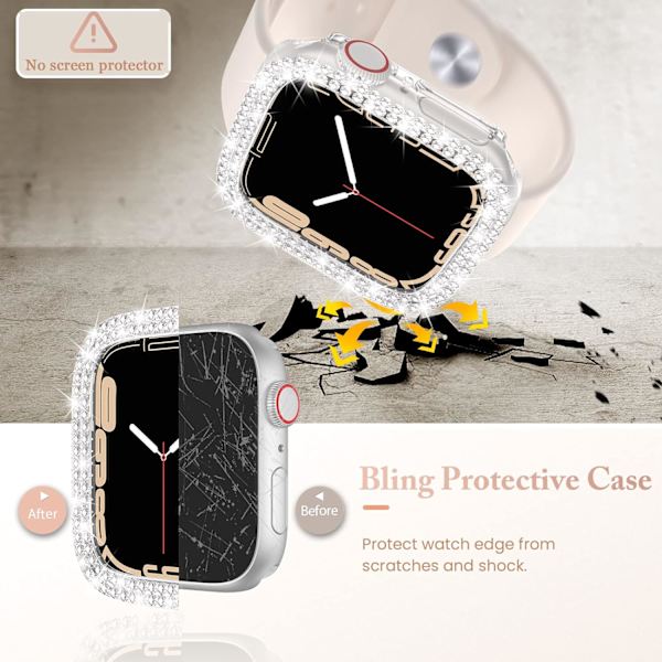 4-pack för Apple Watch Series 6 5 4 Se 44Mm Bumper Bling case