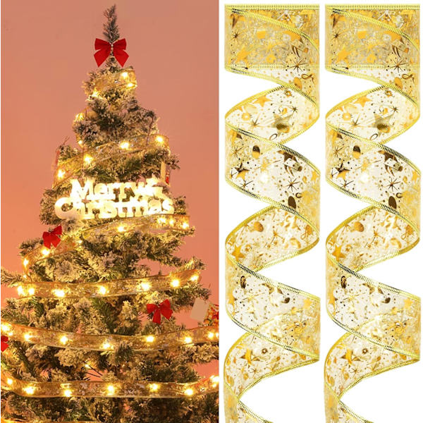 Julebåndslys - 32ft Guld Fairy LED Båndslys