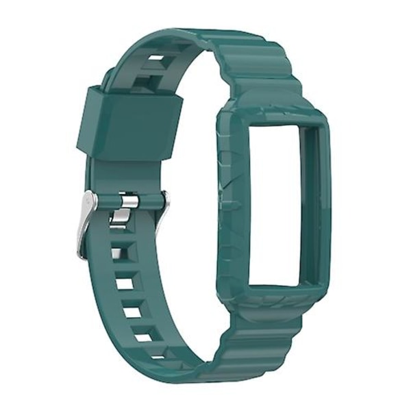 För Fitbit Charge 3 Se Silikon En Kropp Rustning Klockarmband JEK Green Pine Needles