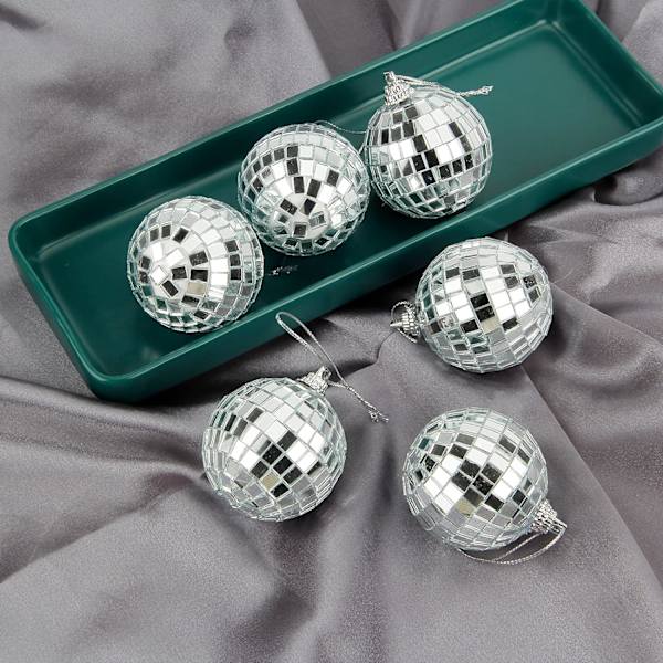 Spegeldiscobollar för jul- och festdekorationer (8-pack)