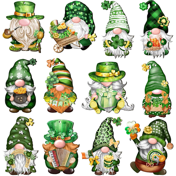 24 Pieces St. Patrick‘s Day Wooden Hanging Ornaments,Wood Hanging Decor