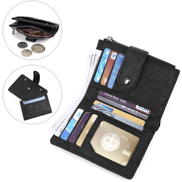 Liten plånbok för kvinnor Läder Bifold Multi Mini-korthållare