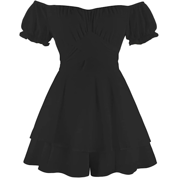 Boho Romper med blomstermønster og off-shoulder jumpsuit