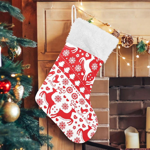 Julklapp, Personliga Julklappsstrumpor 2-pack Jul Röd Rensa 45,7 cm Julstrumpor Hängande Ornament Eldstad för Träddekoration