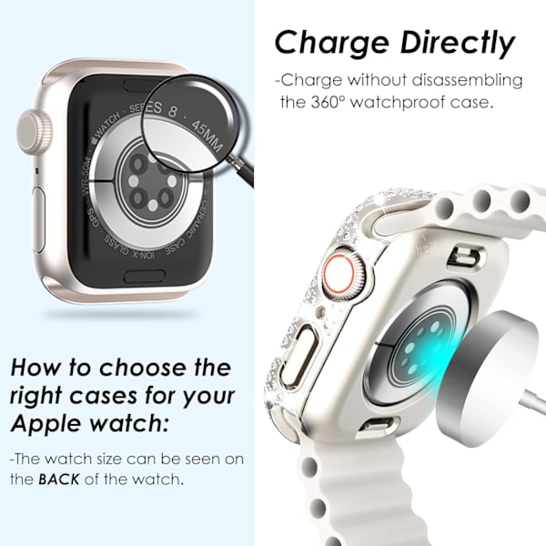 2 i 1 Bling Vandtæt Etui til iWatch Series 6