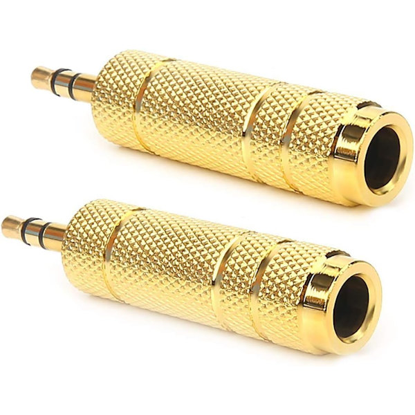 2 stk. 3,5 mm han til 6,5 mm hun lydadapter