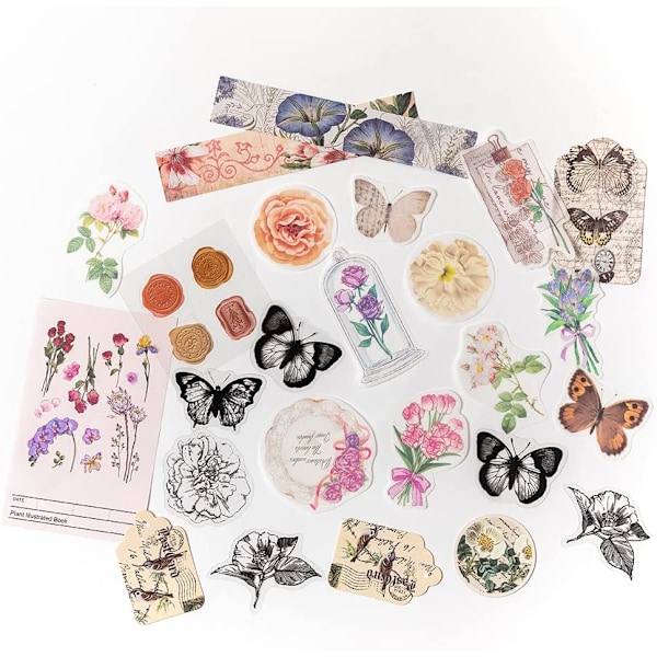 260 stk Vintage Scrapbooking Stickers - DIY Retro Journaling Kit
