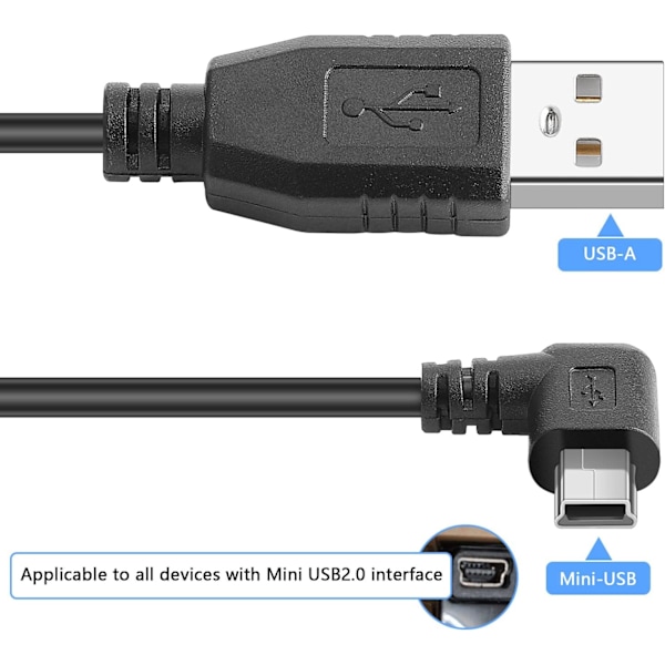 Pasow Mini USB-ladekabel USB 2.0 A-han til Mini-B Bil