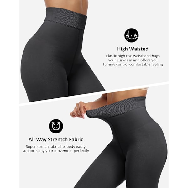 Dame Vinter Leggings - Højtaljede Fleece Foret Strømpebukser