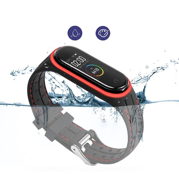Silikonarmband för Xiaomi Mi Band 6 7 5 3 4 Tillbehör Sport Armband Ersättningsband Correa Armband Mi Band 7 6 Nfc Armband Black-B Mi band 5 6