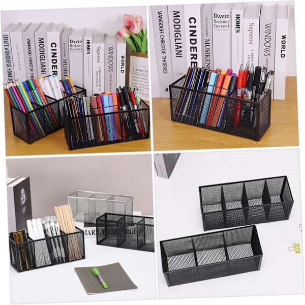 n-holder 2 stk ree Grid Storge Box Blck ns Wire Mesh Mkeup Continers Desk Storge Box Wire Mesh ncil Continer Mkeup Brush Orgnizer Blackx2pcs