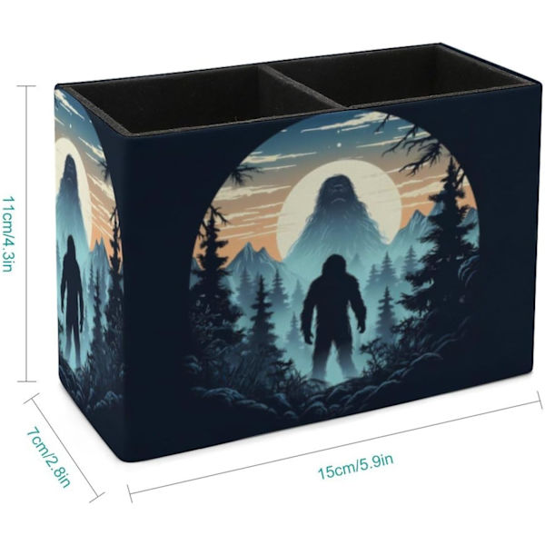 Ssqutch Bigfoot PU Läder Pennhållare och Behållare Pennställ Makeup Borstställ Pennor i Kopp för Kontor Hem Färg Färg