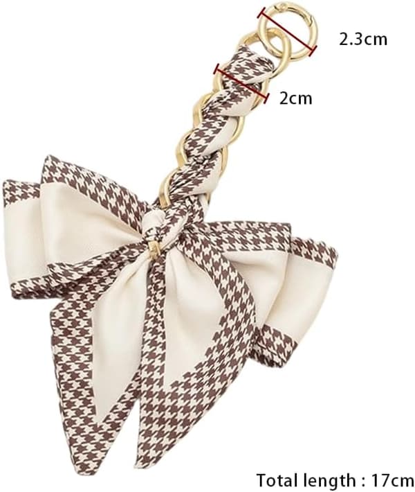 JamY Home Silky Bag Extender Chain Bow Ribbon Purse Strap Extender Replacement, Brun Brun
