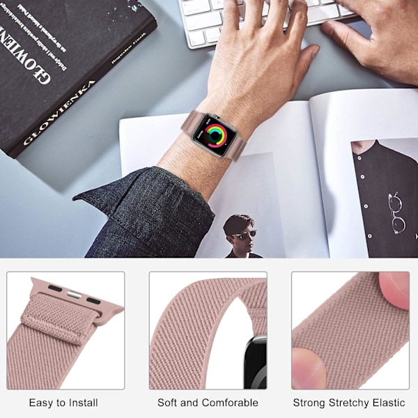 Stretchiga nylon solo-band som är kompatibla med Apple Watch