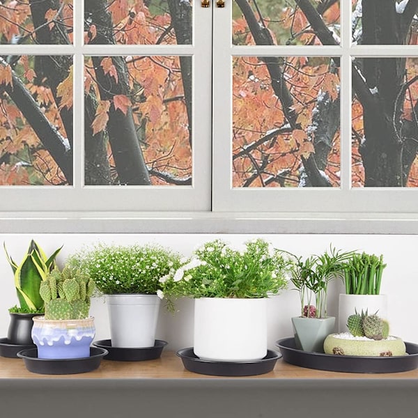 Plastkrukor (5 st) - Droppbrickor för blomkrukor för inomhus- och utomhusväxter