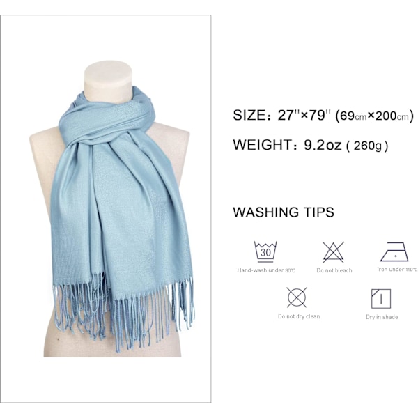 Kvinners store myke kasjmirfølelse Pashmina-sjal og omslag Vinter skjerf for