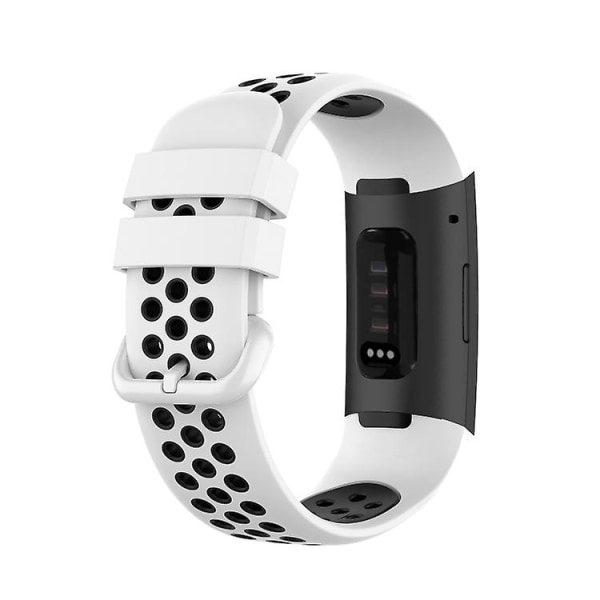 Til Fitbit Charge 4 / Charge 3 Se Watch Button To Farver Silikone Udskiftningsrem Watchband PQU White Black