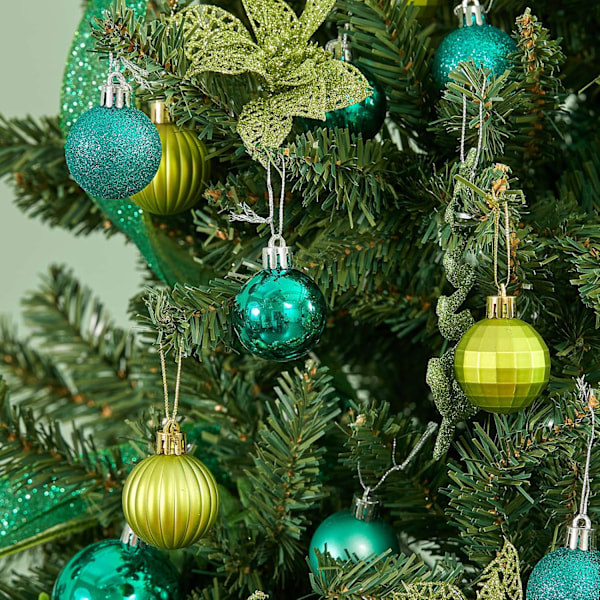 24 stk julekulepynt i 24 karat gull, knusesikre julepynt til å henge på juletreet