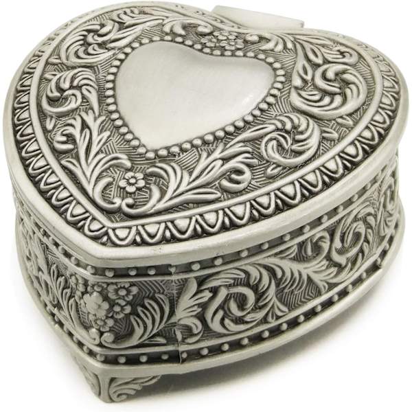 Præget legering metal musikboks med hjerteformet design (sang: You are My Sunshine)