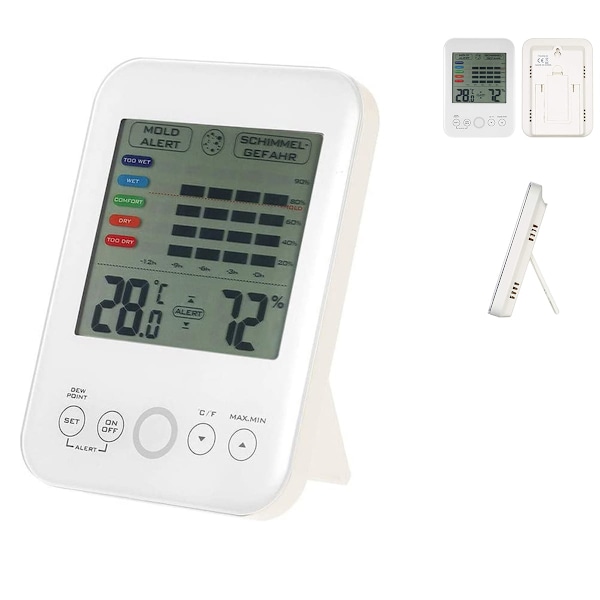 Form - Digital inomhustermometer (vit, en one size)