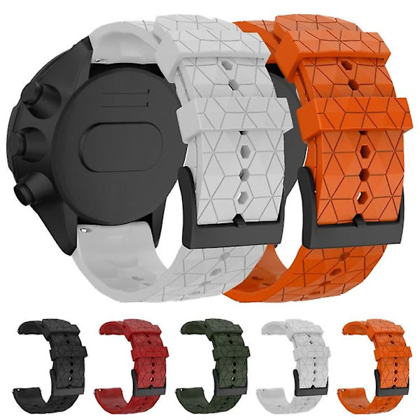 Til Suunto Spartan Sport & Suunto 9 / 9 Baro / D5 Universal Fodbold Tekstur Silikone Urrem CLY Red