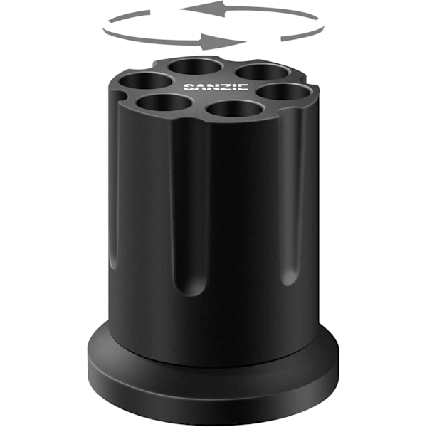Revolver til seks sæt n holder i metal n holder til skrivebord i aluminium n holder til skrivebordskontorartikler til herrer n-arrangør (sort) sort sort