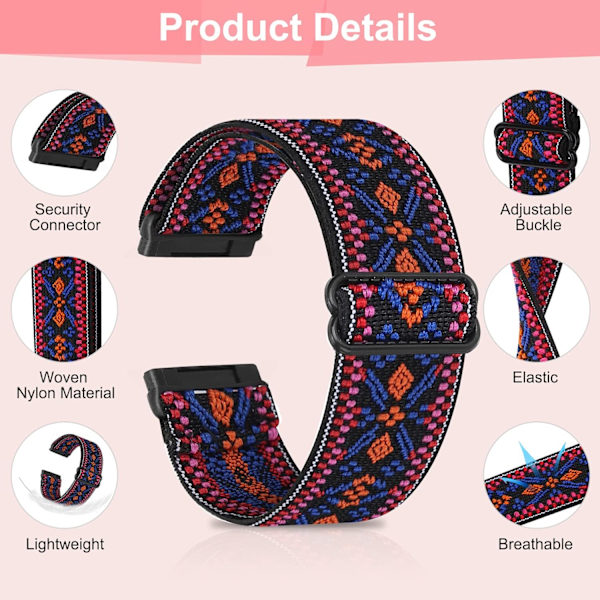 Elastiskt nylonarmband (2-pack) - Fitbit Versa 3/Fitbit Sense-rem