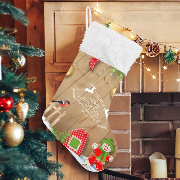 Weihnachtsstrumpf, Personalisierte Weihnachtsstrümpfe 2er Set Frohe Weihnachten Schneemann 45,7 cm Xmas Strümpfe Hängende Ornament Kamin für Baum