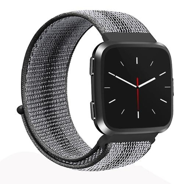 Universal nylonrem til Fitbit Versa 1 / 2 Black Stripe