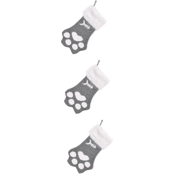 Cabilock 3st Kattklo-Julstrumpa Dekoration Julgodisstrumpor Julstrumpor Barn Julstrumpor Barn Ornament Strumpor