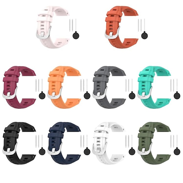 Til Garmin Instinct 2s 20mm Silikone Solid Color Watch Band QUR White