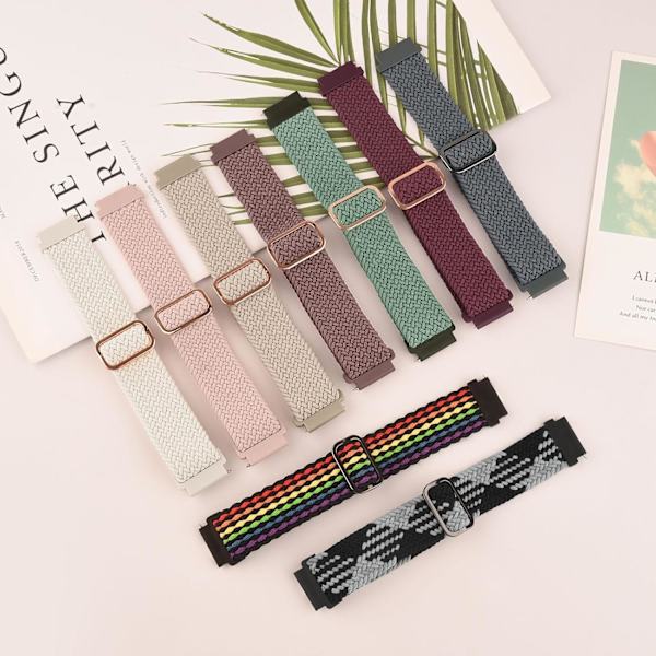 Flätade stretchiga remmar som är kompatibla med Fitbit Versa 2 - Mjuk justerbar sportrem