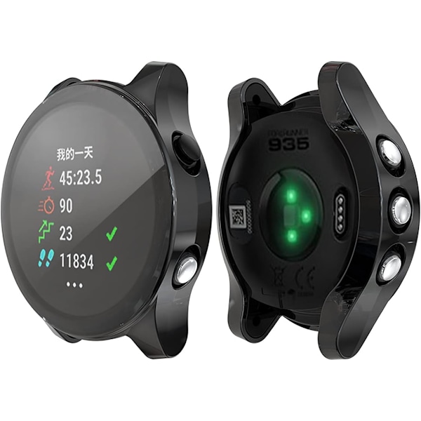 TPU-skal för Garmin Forerunner 945, Mjukt Anti-Drop TPU Skyddsskal för Garmin Forerunner 935/945 Smartklocka Svart One Size